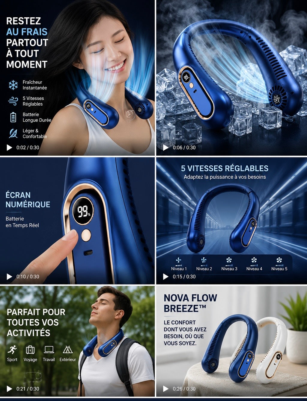NovaFlow Breeze™ | Ventilateur de Cou Rechargeable