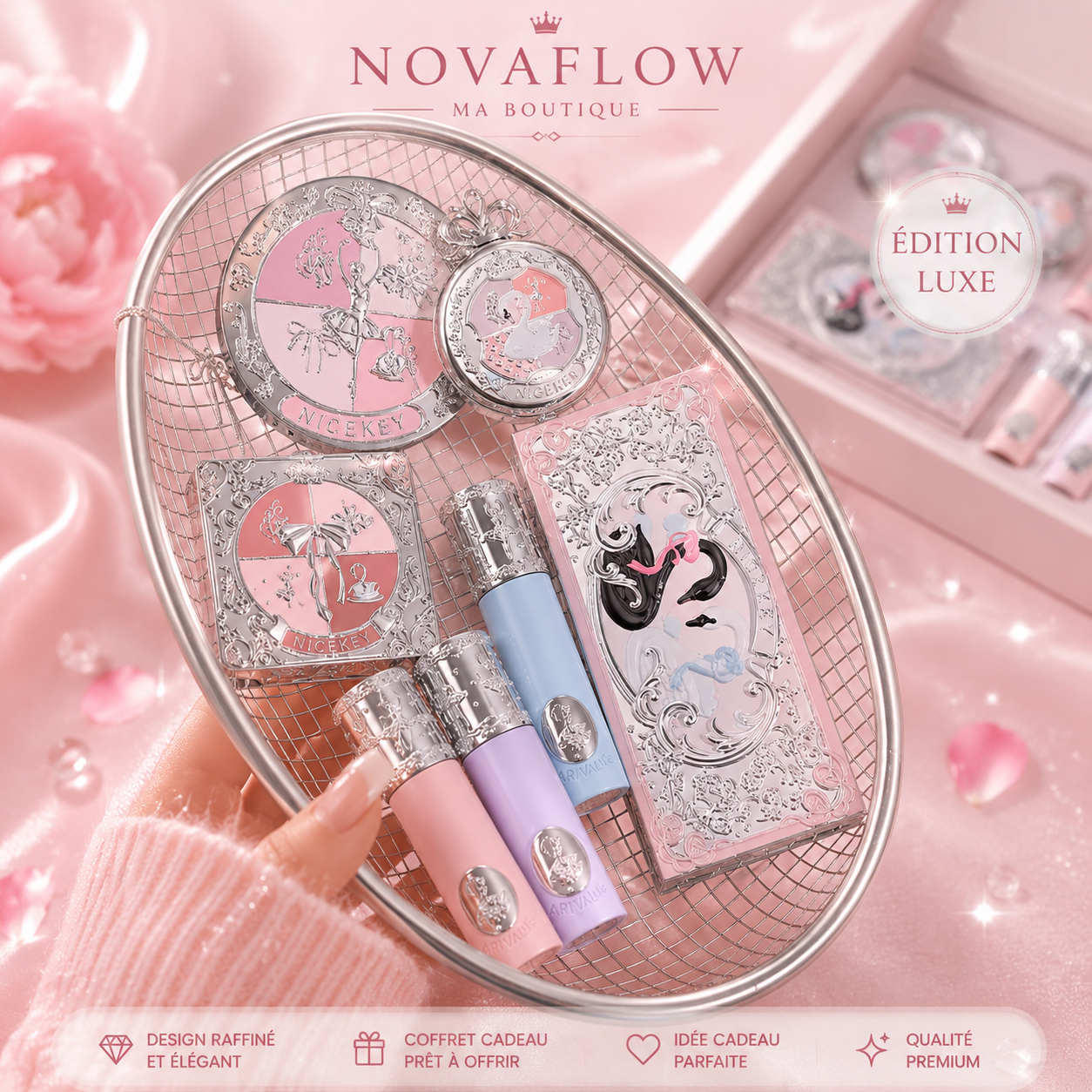 👑 NovaFlow Princess Swan™ – Coffret Beauté Luxe 6 Pièces 💖