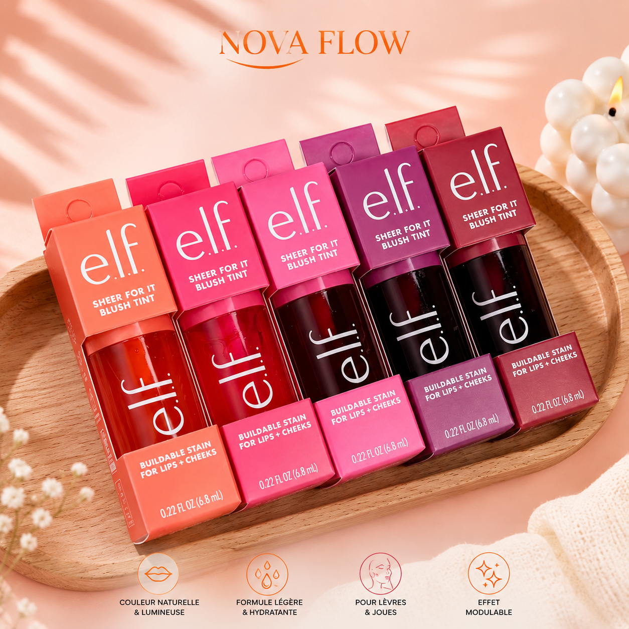 e.l.f. Sheer For It Blush Tint – Cherry Cola | Teinte Lèvres & Joues Longue Tenue