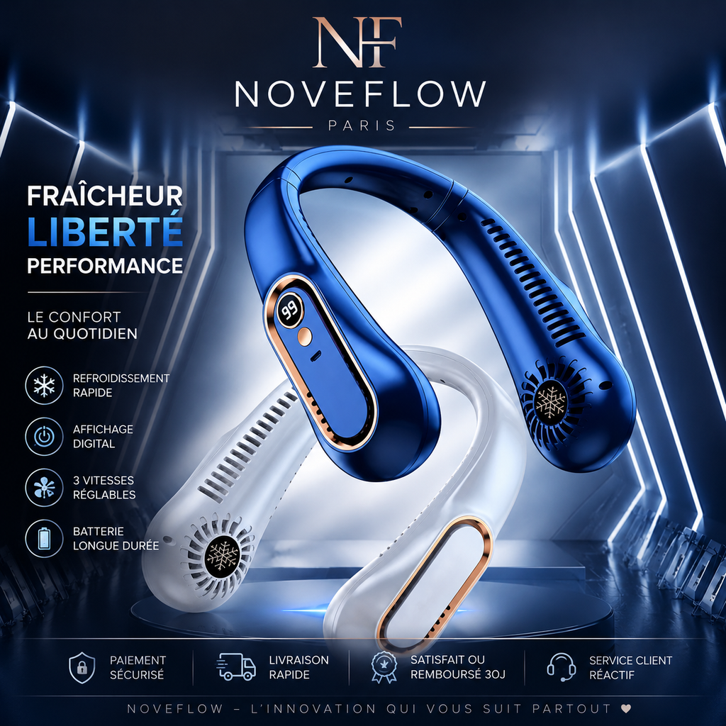 NovaFlow Breeze™ | Ventilateur de Cou Rechargeable
