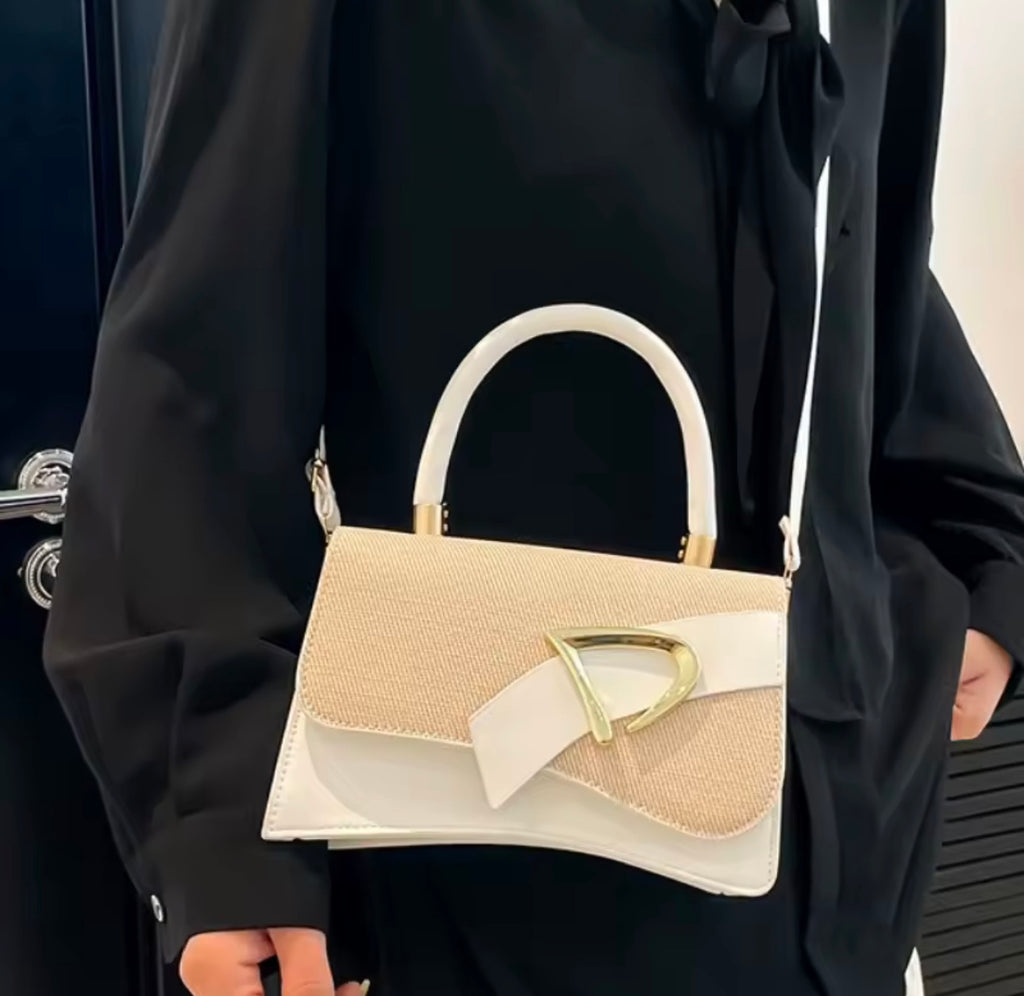 Sacs pour femmes, sac à bandoulière contrasté épissé à la main