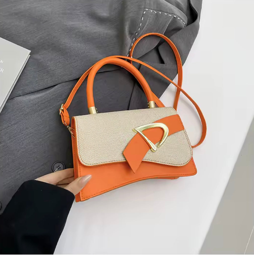 Sacs pour femmes, sac à bandoulière contrasté épissé à la main