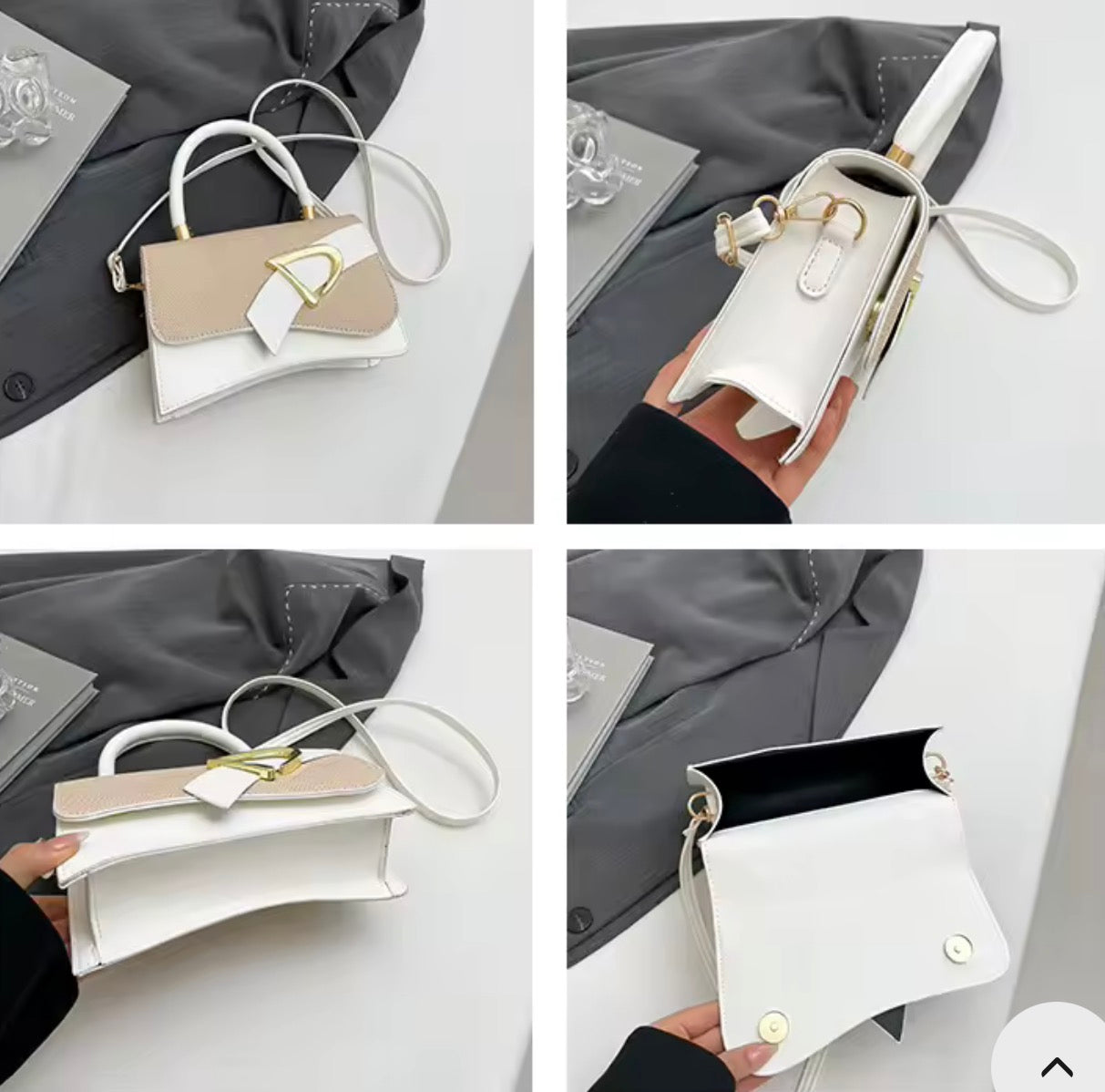 Sacs pour femmes, sac à bandoulière contrasté épissé à la main