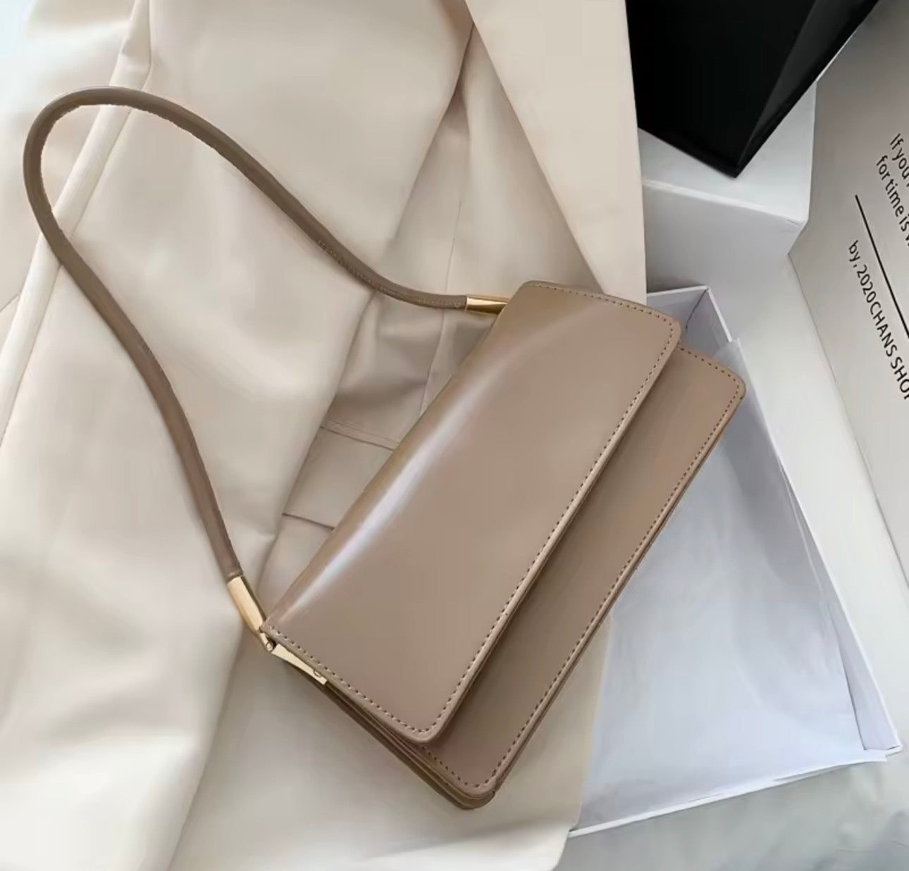 Sac à main rétro en cuir PU solide pour femme, sac sous les bras initié