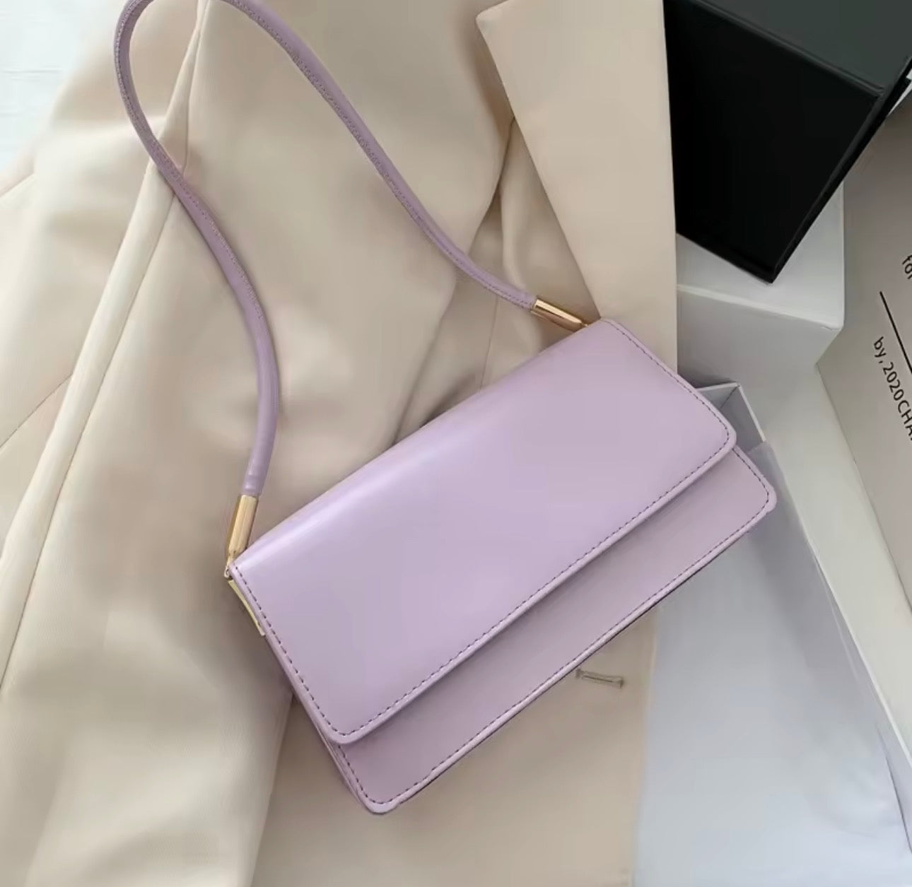 Sac à main rétro en cuir PU solide pour femme, sac sous les bras initié