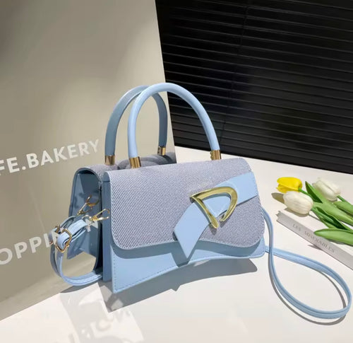 Sacs pour femmes, sac à bandoulière contrasté épissé à la main