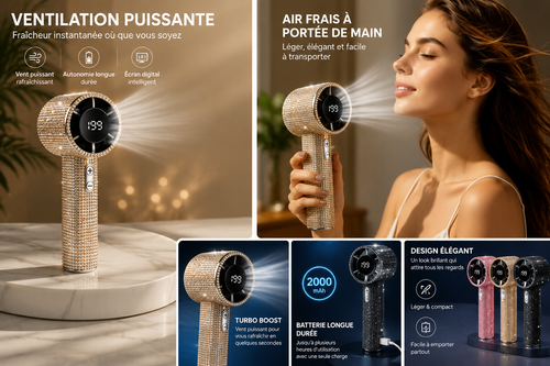 NovaFlow Glam™ | Ventilateur Portable Cristal