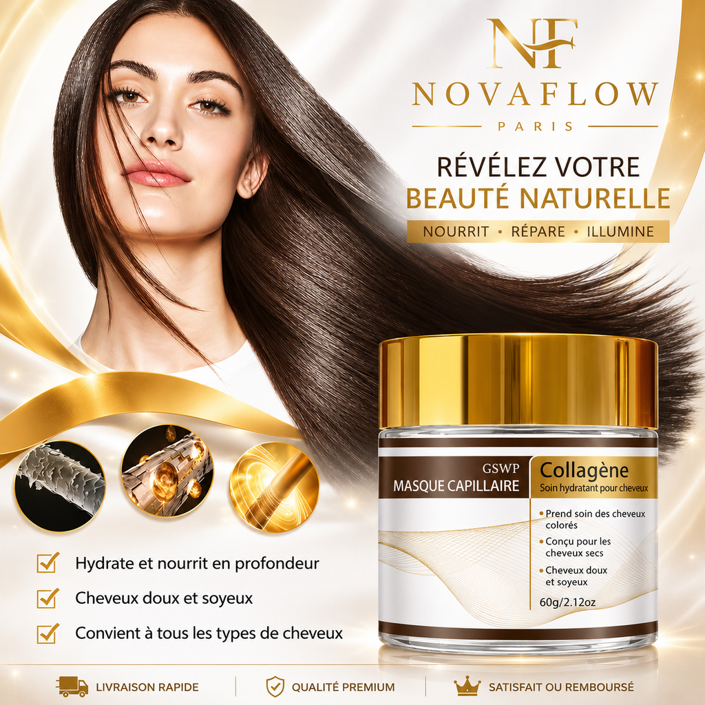 ✨ Masque Capillaire au Collagène – Réparation Intense & Hydratation Profonde