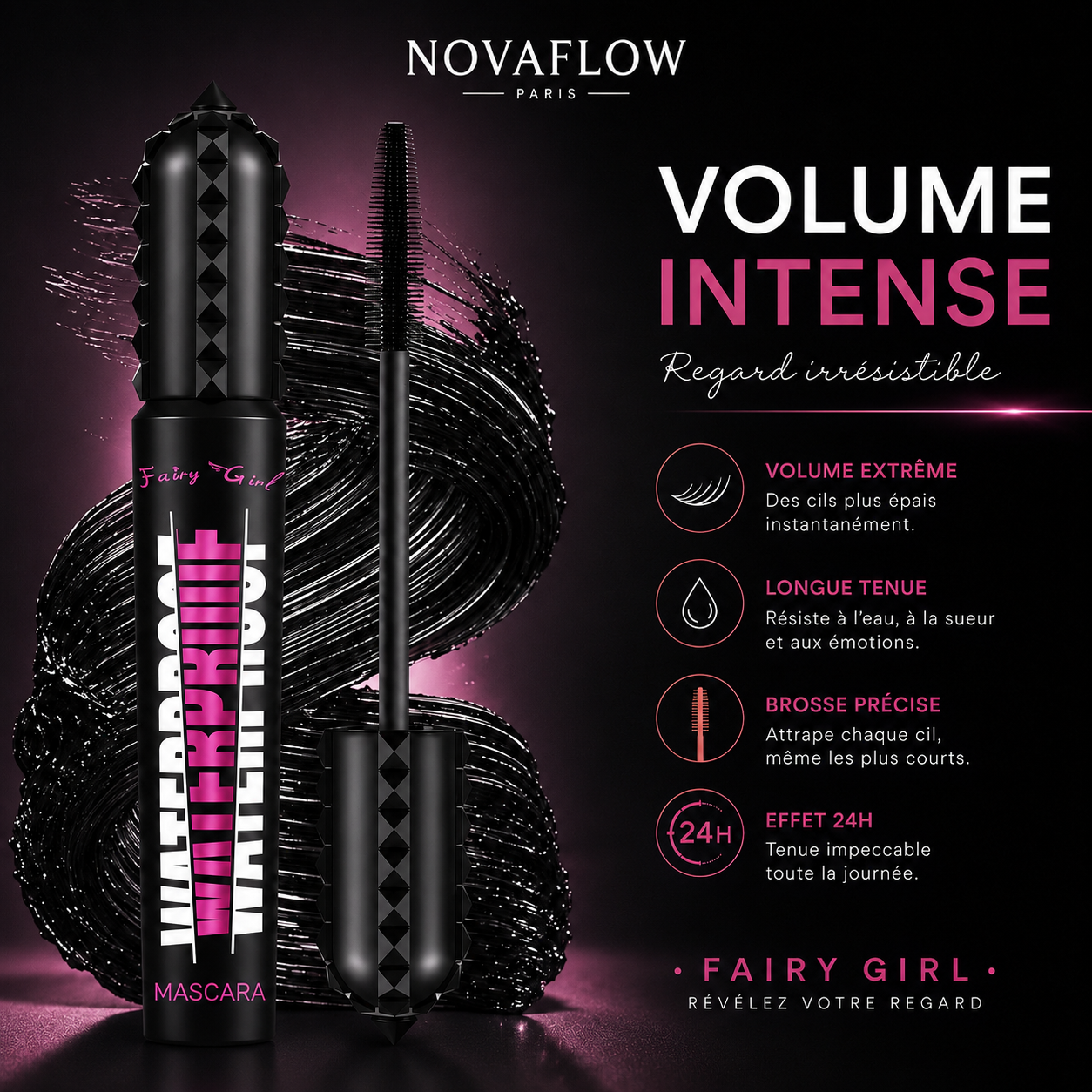 Mascara Waterproof Volume Intense – Cils XXL & Tenue 24H
