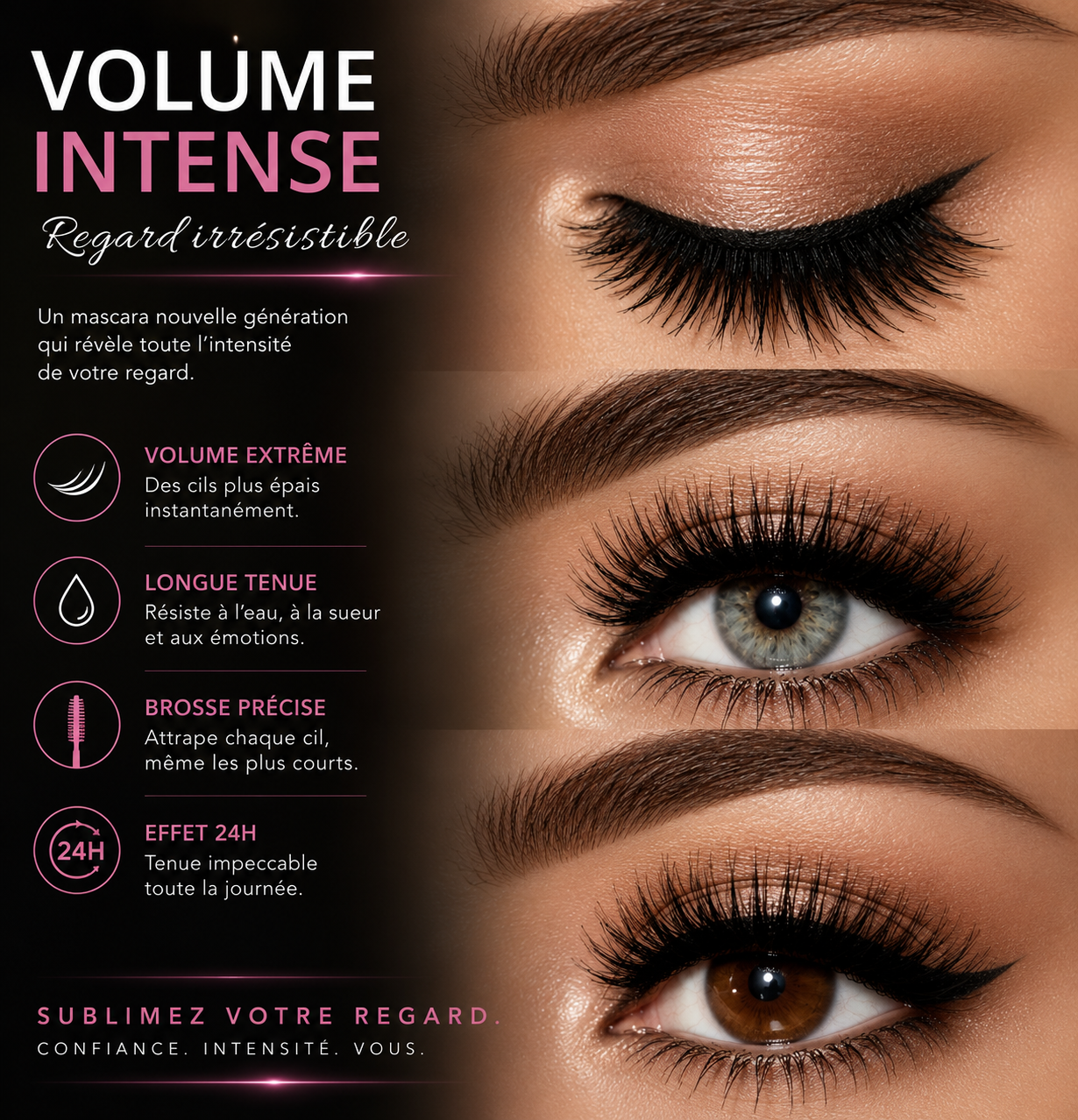 Mascara Waterproof Volume Intense – Cils XXL & Tenue 24H