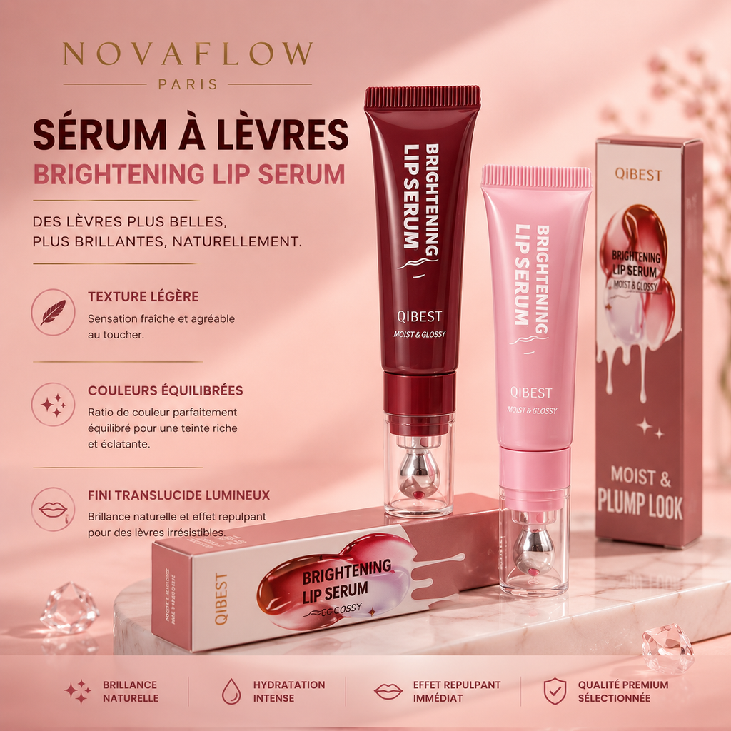 💋 NovaFlow™ Lip Serum Red Bean – Gloss Hydratant Effet Repulpant & Brillance Naturelle