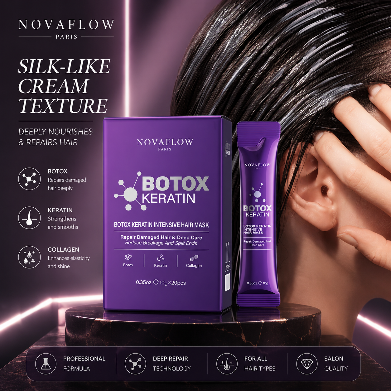 Masque Capillaire Botox Kératine – Réparation Intensive & Brillance Professionnelle