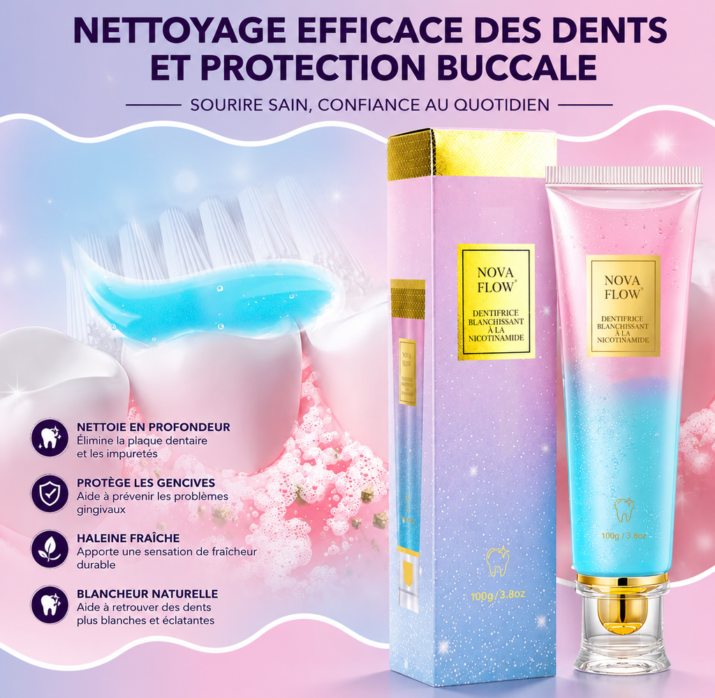 Dentifrice Blanchissant SADOER 100g – Élimine les Taches, Haleine Fraîche 24h & Sourire Éclatant