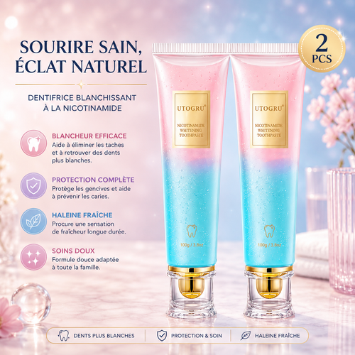 Dentifrice Blanchissant SADOER 100g – Élimine les Taches, Haleine Fraîche 24h & Sourire Éclatant