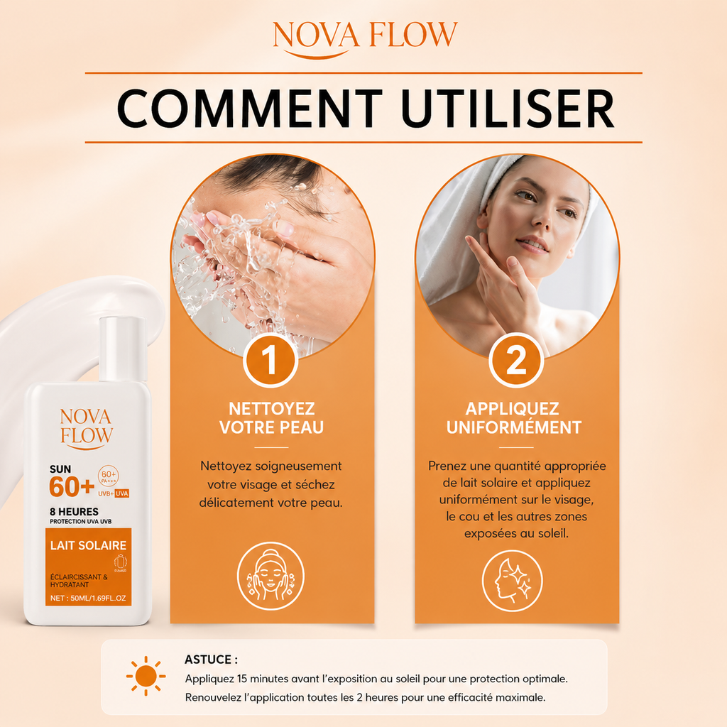 Crème Solaire EELHOE SPF 60+ PA+++ UVA/UVB – Protection 8H Hydratante & Waterproof 50 ml