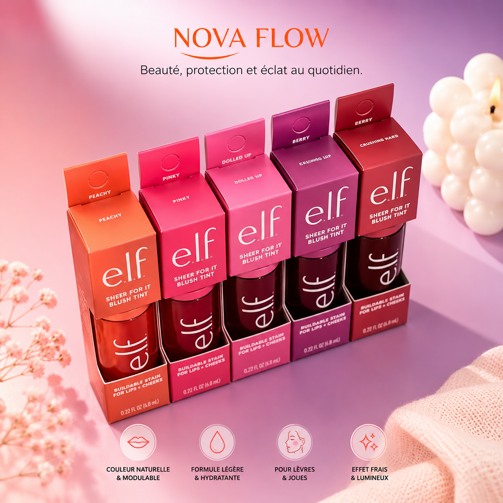 e.l.f. Sheer For It Blush Tint – Cherry Cola | Teinte Lèvres & Joues Longue Tenue