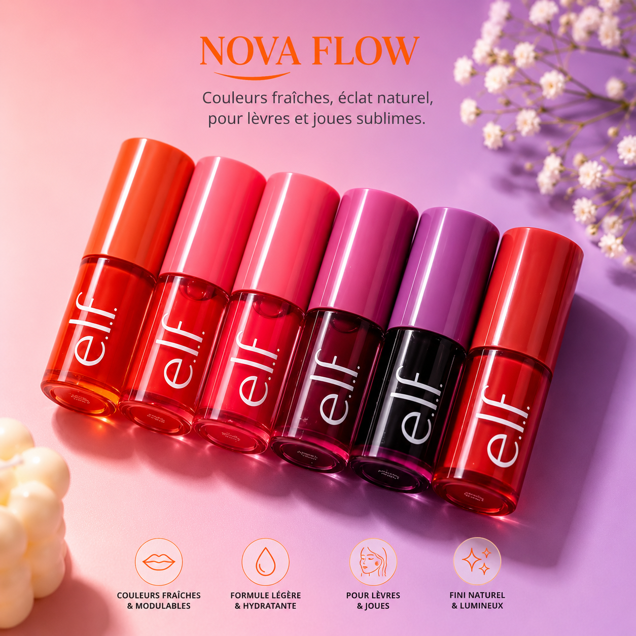 e.l.f. Sheer For It Blush Tint – Cherry Cola | Teinte Lèvres & Joues Longue Tenue