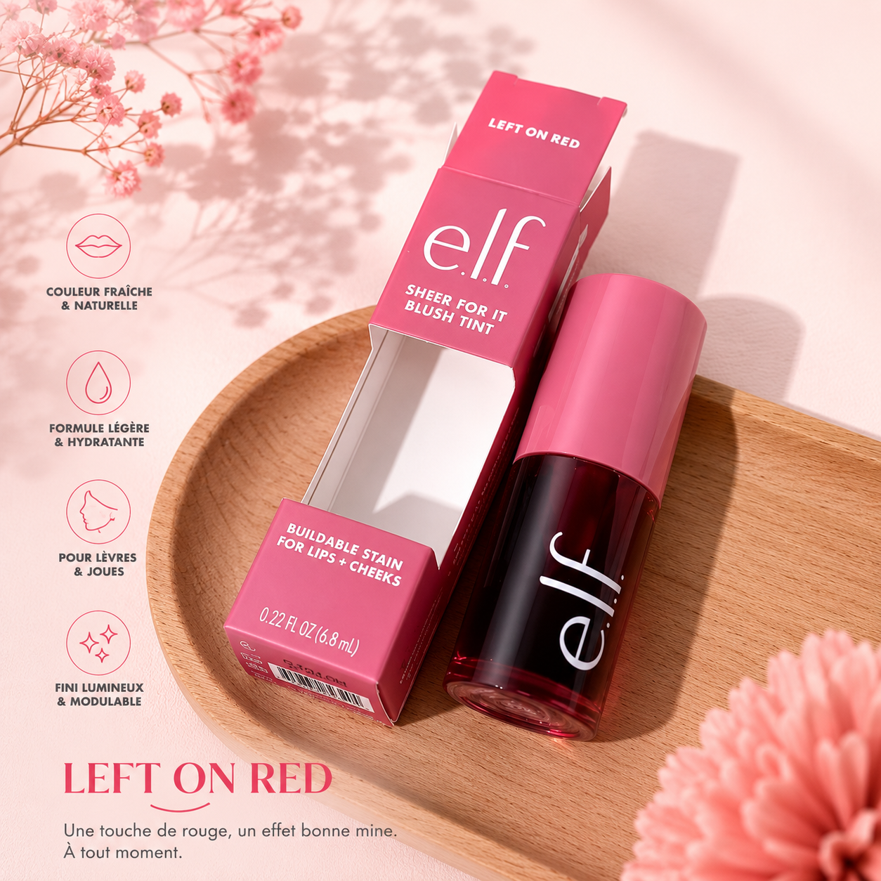 e.l.f. Sheer For It Blush Tint – Cherry Cola | Teinte Lèvres & Joues Longue Tenue