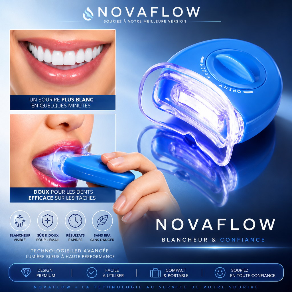 🦷 NOVAFLOW™ Kit de Blanchiment Dentaire LED Professionnel